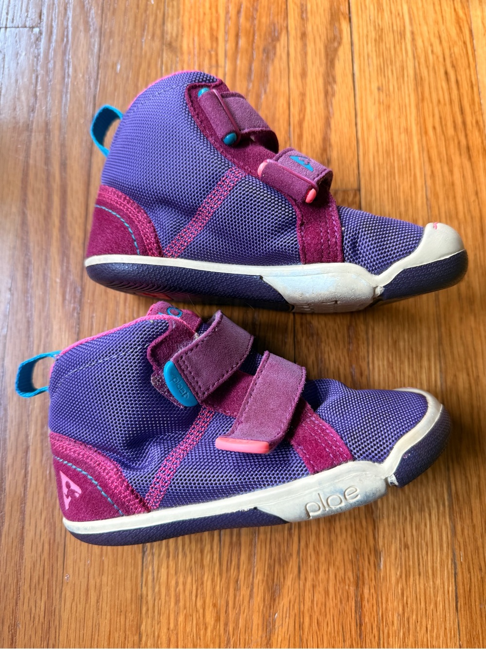 PLAE Kids Purple & Magenta High-Top Velcro Sneakers